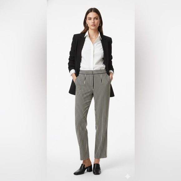 MICHAEL Michael Kors Pants - NWT MICHAEL  Michael Kors Stripe Straight Leg Pant Black & Cream Size 6
